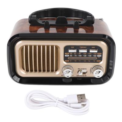 Retro Radio with Bluetooth Speaker Memory Card USB Playback Solar Battery Powered Rechargeable
