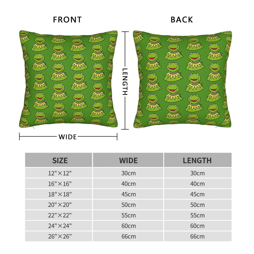 Kermit Meme Square Pillow Cases Cushion Covers Novelty Zipper Decorative Pillowcase For Car 18"X18"