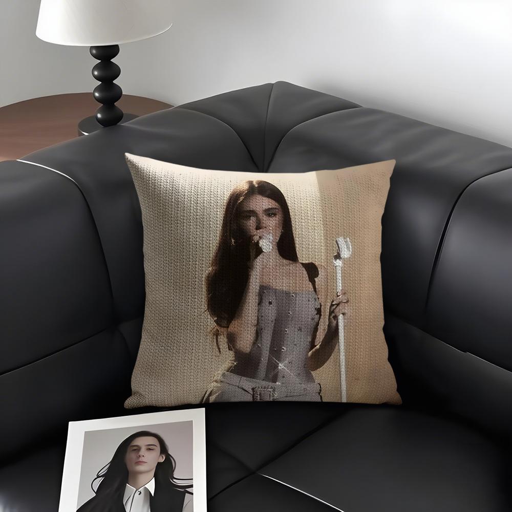 M-Madison Beerr Singer Cushion Cover Natural Linen Organic Fabric Double-Sided Printing Sofa Home Decor Gift Pillow Case