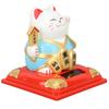 Solar Waving Cat Vivid Lovely Auto Waving Arm Fortune Cat Statue for Car Dashboard Window Decoration 3.15in