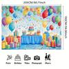 2D Rainbow Confetti Happy Birthday Backdrop Banner for Children Party Supplies