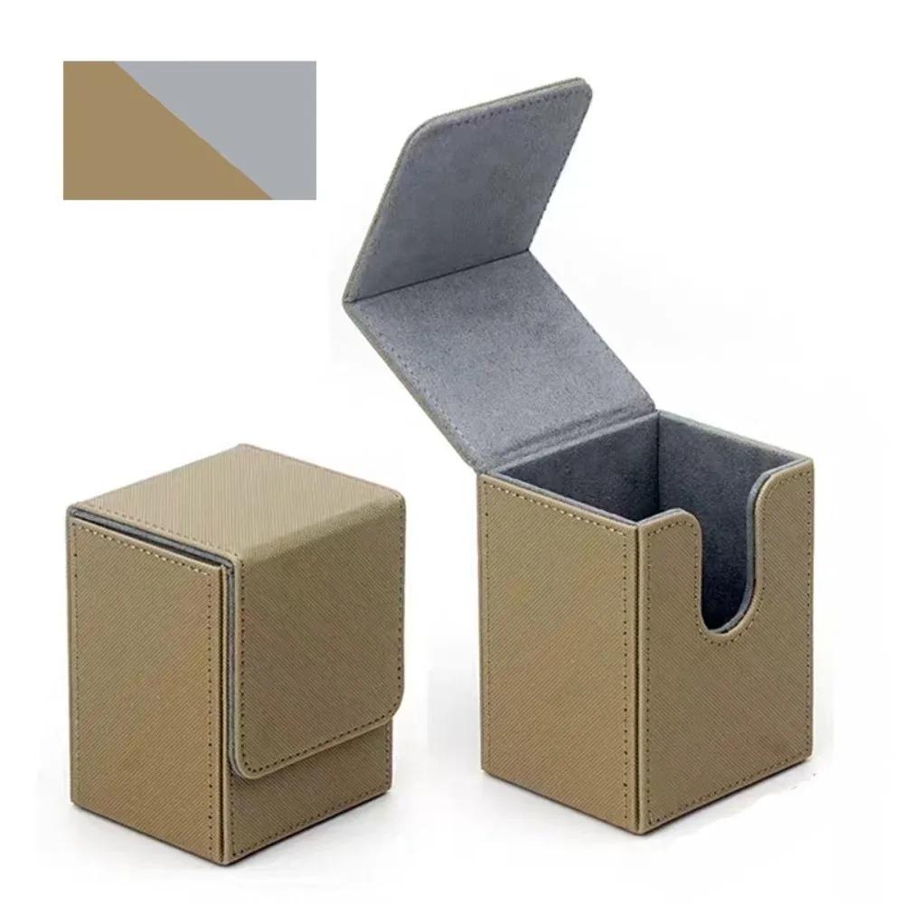 Fashion PU Leather Card Deck Box Flannel Collection Window Collection Box Game Card Organizer Children