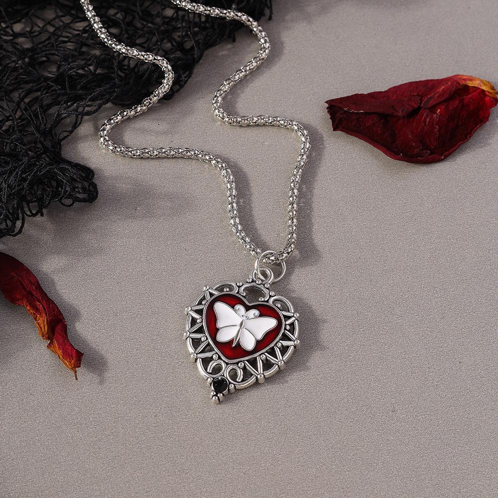 Gothic Skull Love Heart Necklace for Women Men Religious Crucifix Necklaces Punk Jewelry Gifts