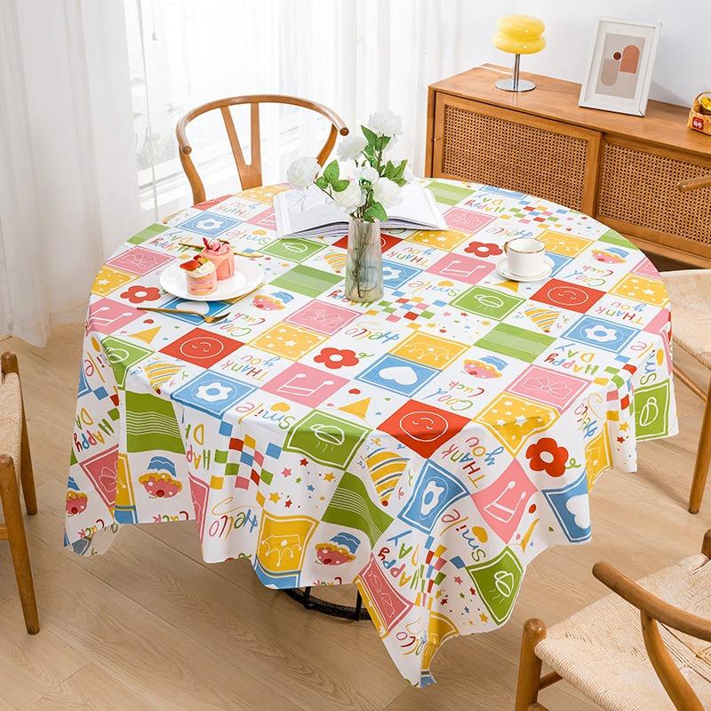 Cartoon Printed Disposable Table Cloths Children's Camping Kindergarten Dessert Tablecloth Birthday Party Theme Decoration Desktop Protective Cover