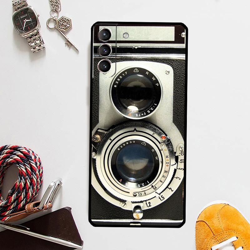 Retro Camera Vintage Case For Samsung Galaxy S24 Ultra S23 S22 S21 Plus S20 FE S8 S9 S10 Note 10 20 Ultra Cover