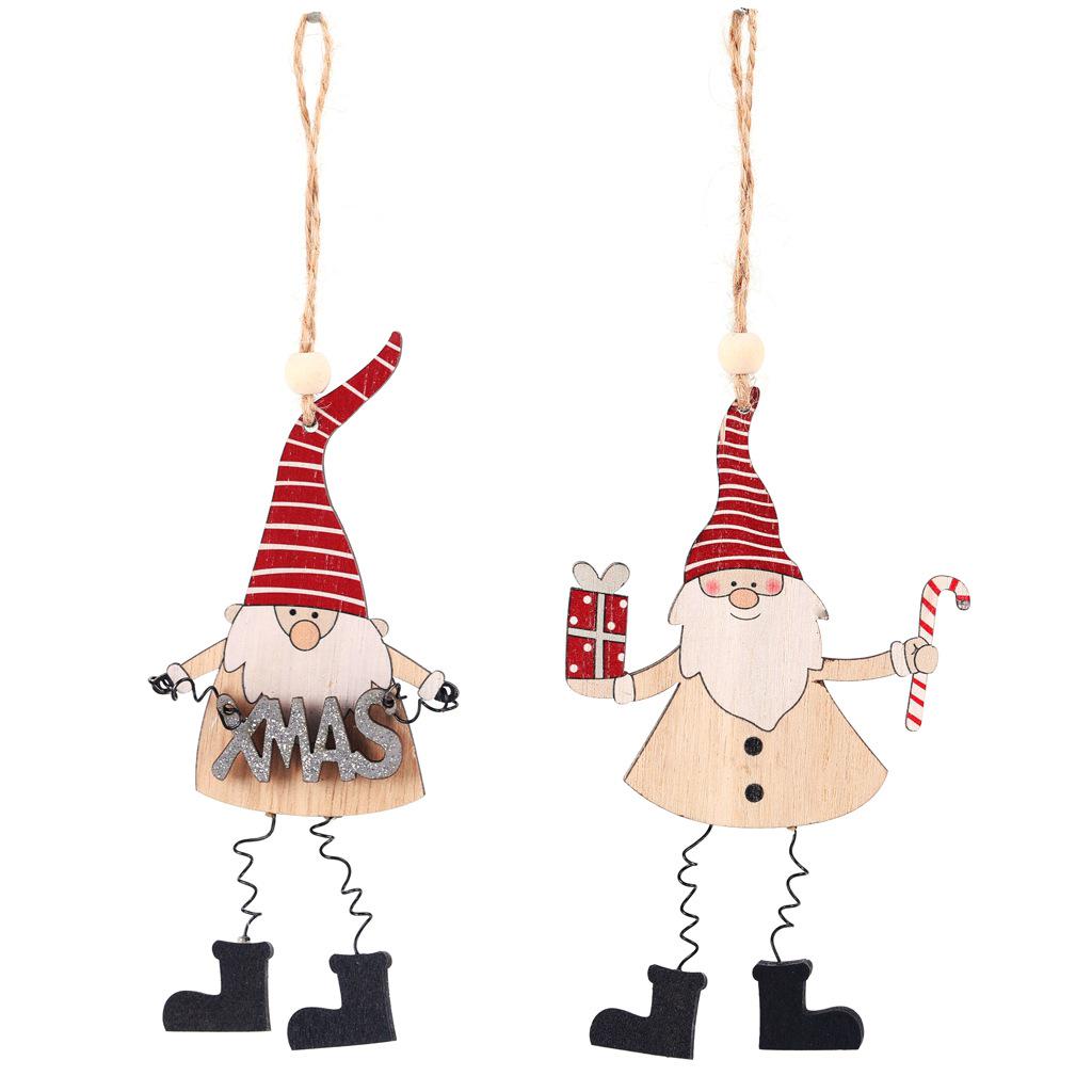 Colorful Christmas Wooden Ornaments: Creative Cane, Letter & Figurine Decorations