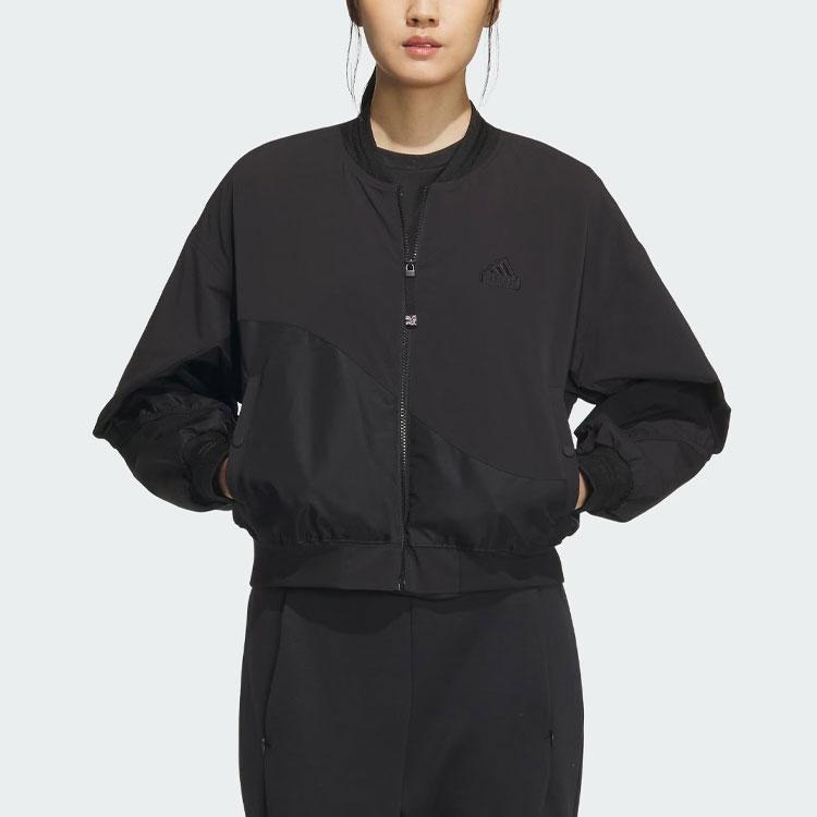 Adidas FW23 New Year Logo Dragon Embroidered Bomber Jacket Women Outerwear Black IM8872