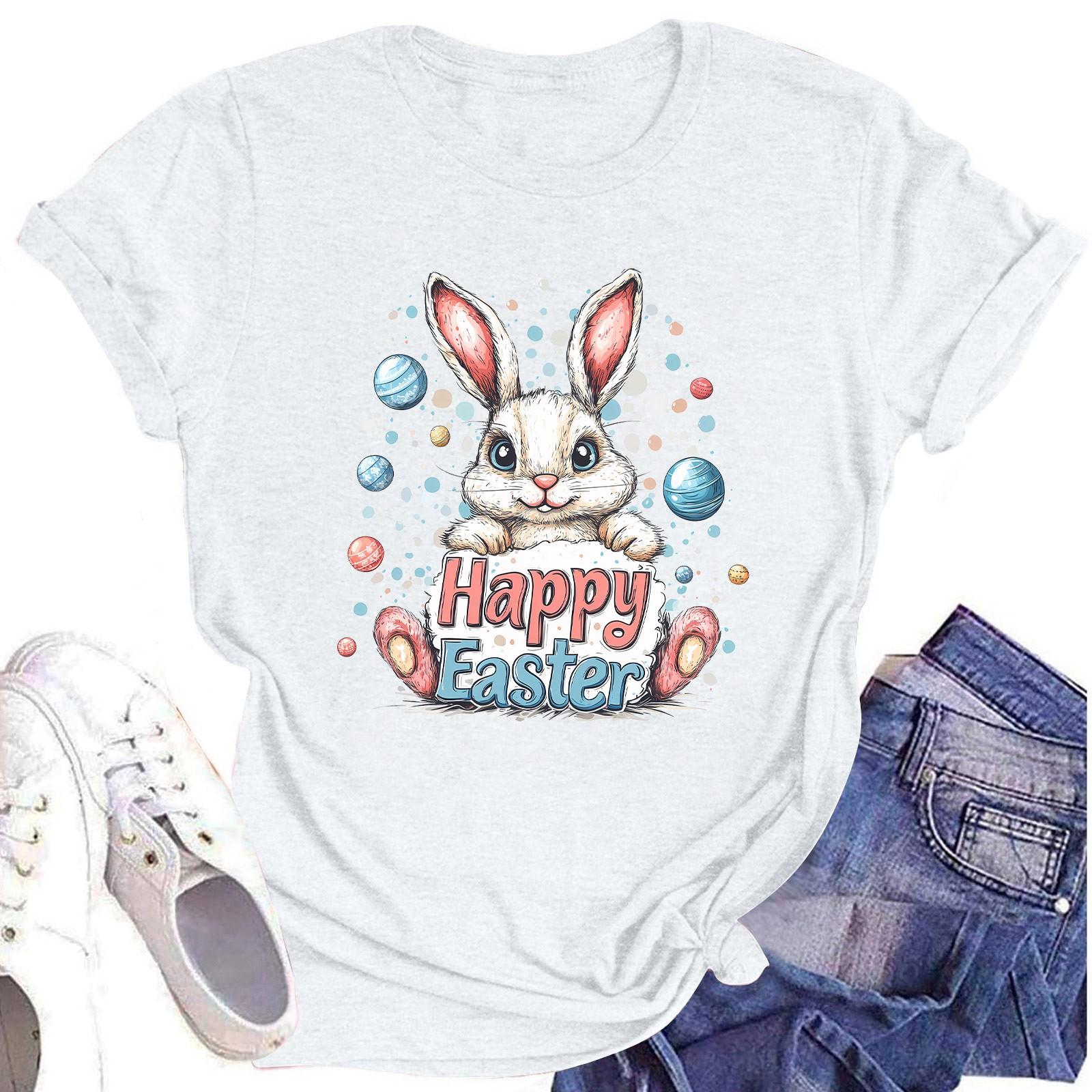 

Женский топ с круглым вырезом, повседневный принт, футболка с короткими рукавами S белый