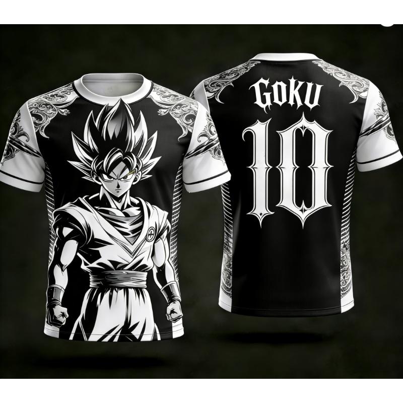 Dragon Ball 3D Print AI Goku 10 Jersey Parent-child Set S-6XL 90cm-160cm Casual Sports Wear