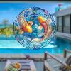 Metal Wind Chime Outdoor Hanging Decor with Koi Fish Mandala Design Soothing Sound Garden Patio Gift for Men Women