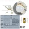 30W/40W E27 Modern LED Lighting Smart Ceiling Fan Light with Remote Control 3-Gear Household 2-in-1 Adjustable Fan Lamp