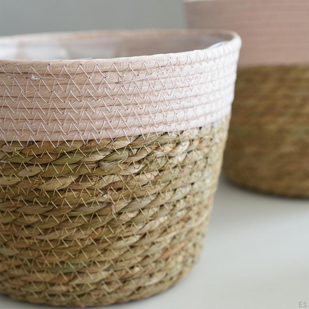 Flower Basket, with Liners Containers Holder Decorative Boho Storage Basket for Garden