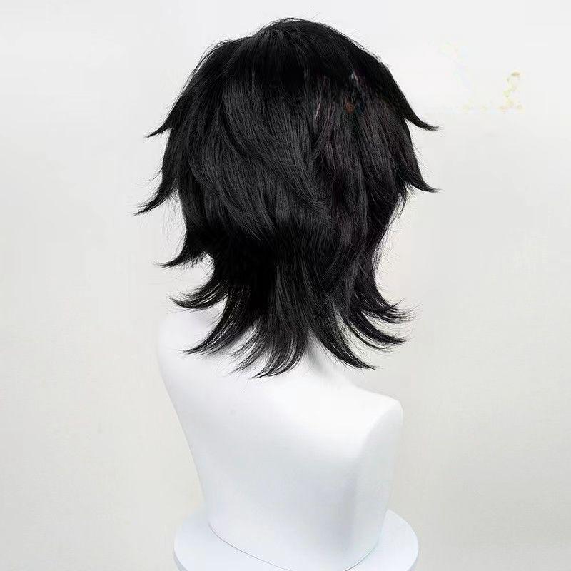 Parrucca Hunch Cos Nera - Capelli Corti Freschi con Copricapo Integrale - Parrucche Adatte per Cosplay Anime o Quotidiani