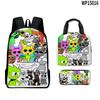 3d Game Sprunki Backpack With Waterproof Lunch Bag And Pencil Case School For