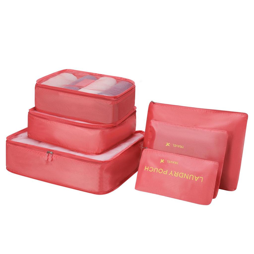 Six-Piece Travel Storage Bag Set: Dustproof, Multi-functional Clothing Organizer for Suitcases
