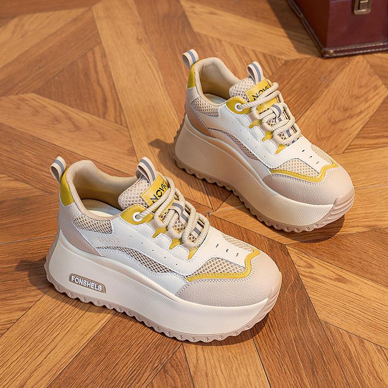 Daddy Shoes Girl 2025 Spring and Summer New Leather Muffin Platform Sole Casual Forrest Gump Shoes Versatile Sports Women's Shoes Tide