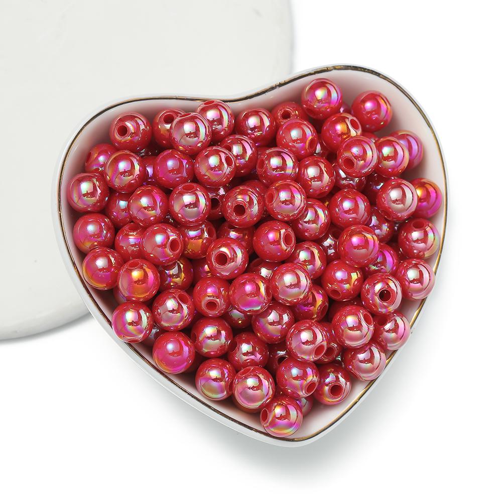 50/100pcs 6/8/10mm AB Color Acrylic Beads Round Loose Spacer Beads for Jewelry Making DIY Handmade Necklace Bracelet Accessories