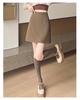 Women's High Waist A-line Short Skirt: Autumn/Winter Velvet, Warm, Anti-Exposure, Slimming Fit