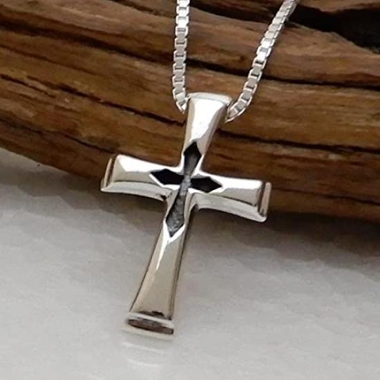 Cross Necklace for Silver Cross Necklace Silver Necklace for Lucky with Venetian Top and Chain Both Made of Power 100 Points Men, 925, Pendant, Men,