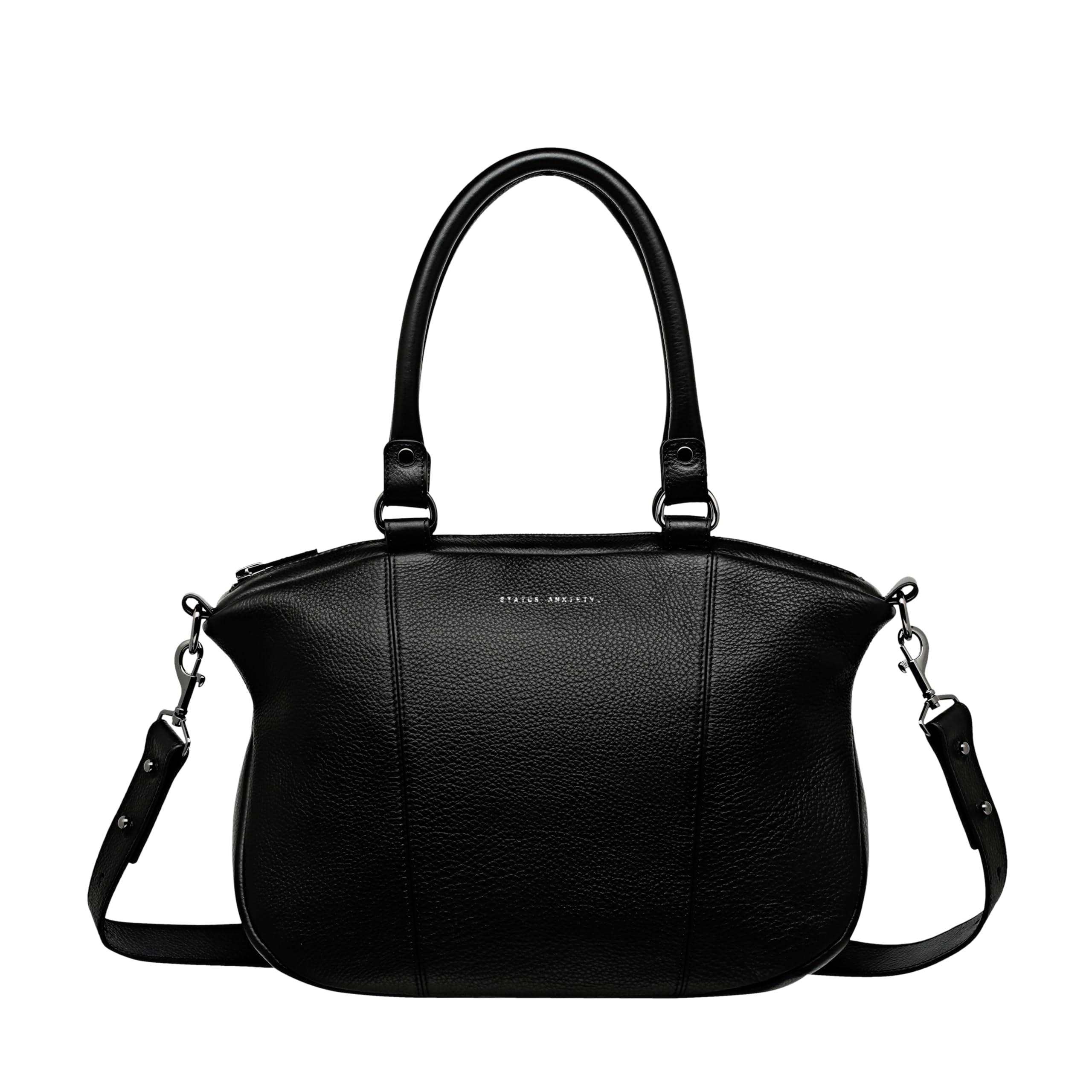 Nihon Apparel Status Anxiety Oog in de Wind Crossbody Mini Leer Koeienhuid Koreaanse Zwarte Handtas/Schoudertas, Dames, Tas, Tas, Leer, Stijl, zwart