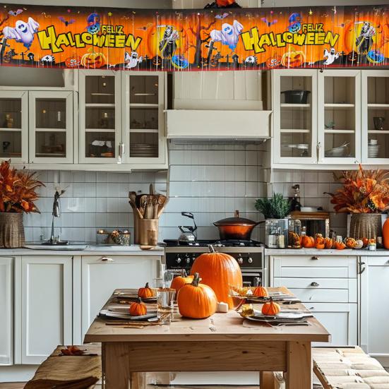 Halloween Banner Horror Party Decor Yard Sign Scary Background Cloth