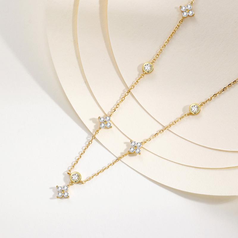 

Ожерелье с четырехлистным клевером, женская мода, легкая роскошь, нишевый изысканный дизайн, подарочные изделия для девушек, ювелирные изделия