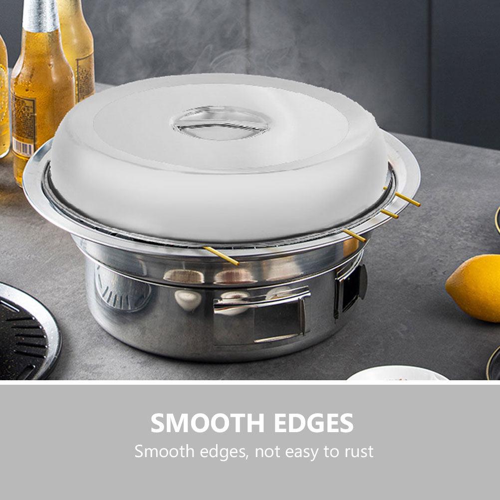 Stainless Steel Food Dome Cover with Ergonomic Handle for Cooking Grilling Serving Keeping Heat Oil Splash Prevention Household