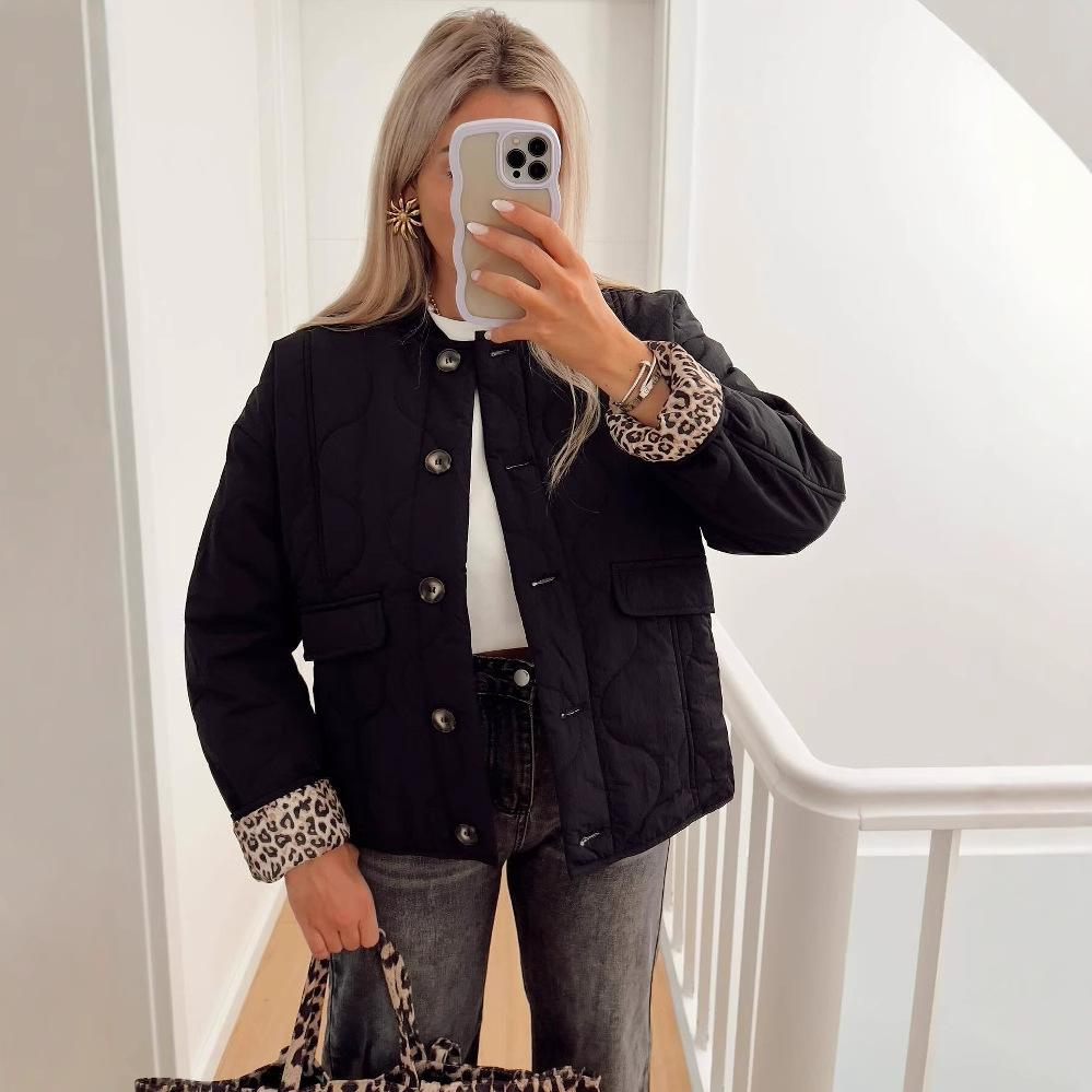 Women'S Quilted Button Cotton Clothing Fashion Comfortable Vintage Casual Jacket