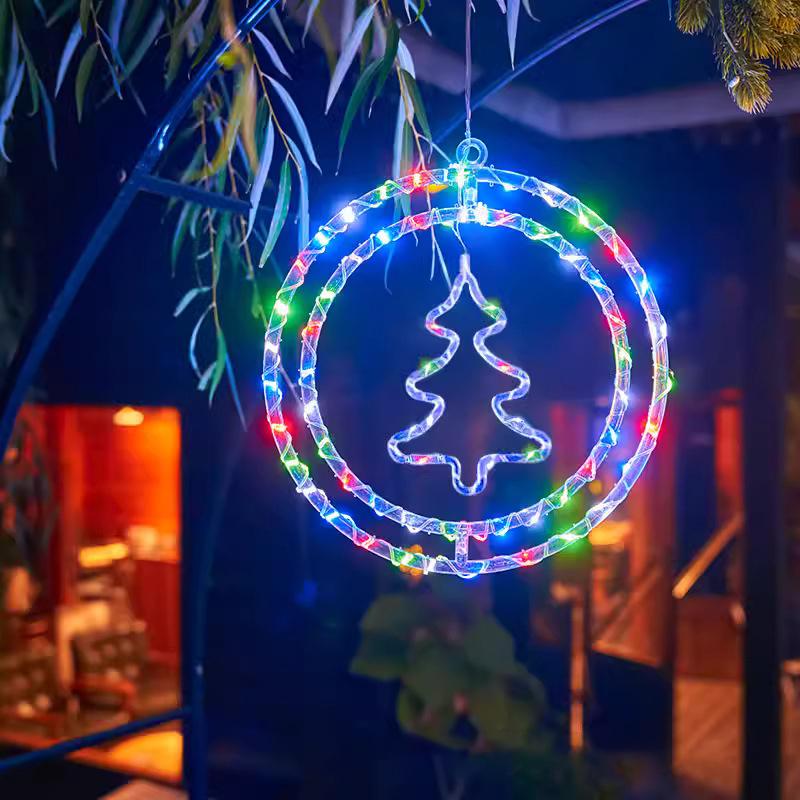 LED Light String, Battery Powered Double Round Pendant Light with Remote and Timer, Holiday Lamp for Camping Home Decoration