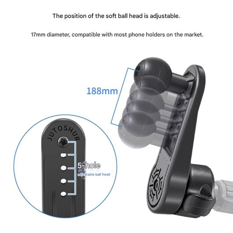 17mm Ball Mount Extension Adapter 360 Degree Rotating Arm Adapter Car Mount Phone Holder Extension Rod