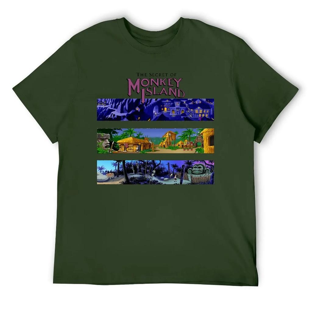Crewneck The Secret Of Monkey Island Backgrounds Classic T T-shirt  Motion Tees Vintage Humor Home USA Size