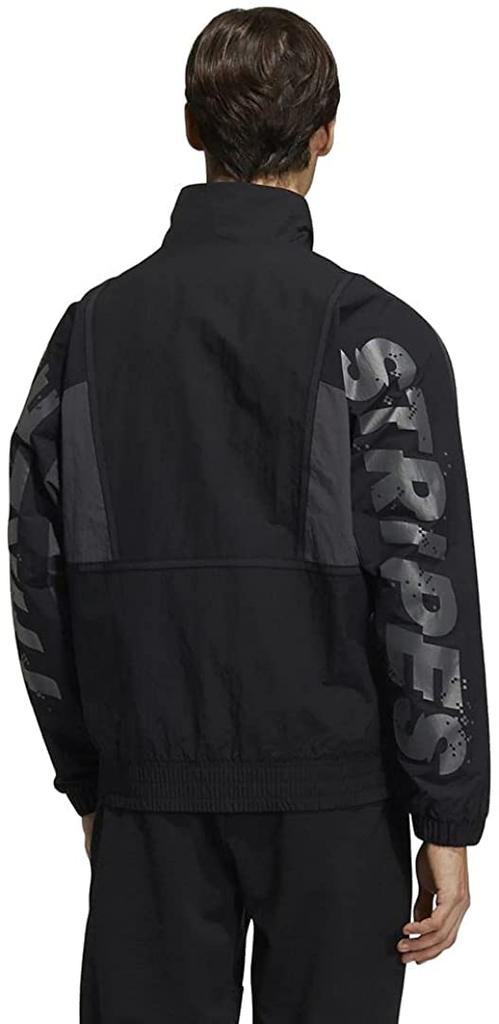 Adidas M WORDING Bunda do větru tkaná s velkým logem x Dlouhé kalhoty Horní a spodní sada M JIJ65 x JIJ75 Černá (167-173 cm)