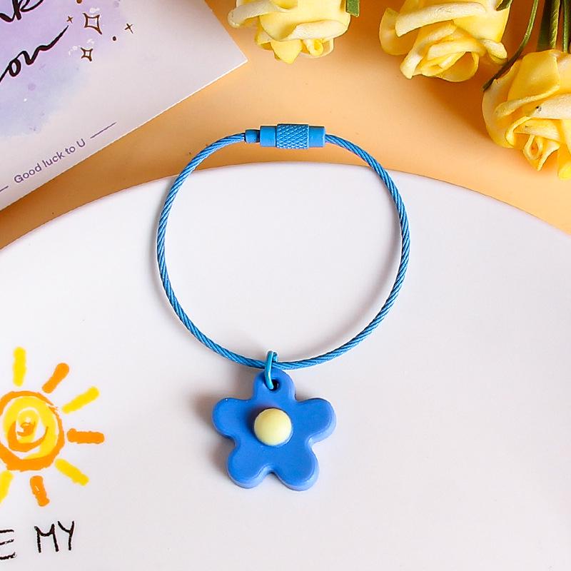 

Корейские красочные брелоки-подвески в виде цветов с колокольчиком и кольцом конфетного цвета