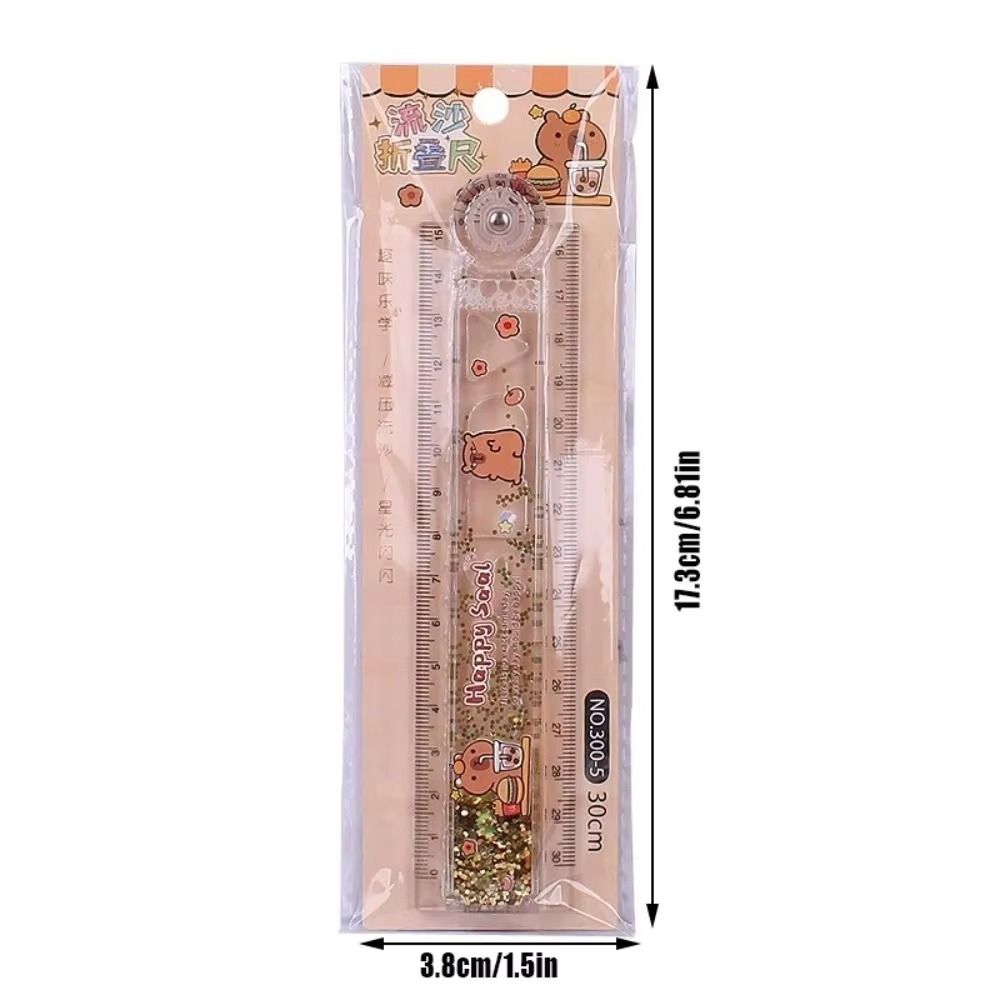 Transparent Capybara Ruler Measuring Tools Drawing Ruler Folding Ruler  Educational Supplies