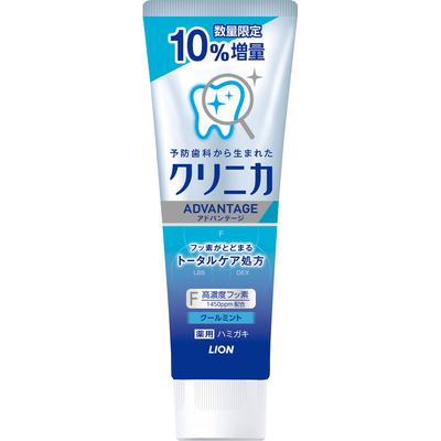 Clinica ADVANTAGE Toothpaste Cool Mint 10% More 143g (Quasi-drug) Cavity Prevention Adhere an Appropriate Amount To the Toothbrush and Use. Cavit
