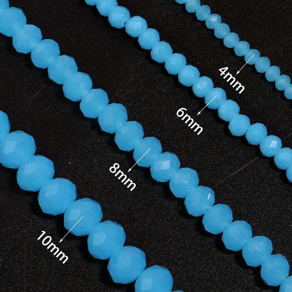3/4/6/8/10mm Multicolor Crystal Glass Faceted Beads Rondelle Spacer Flat Abacus Bead For Jewelry Making DIY Necklace Accessories