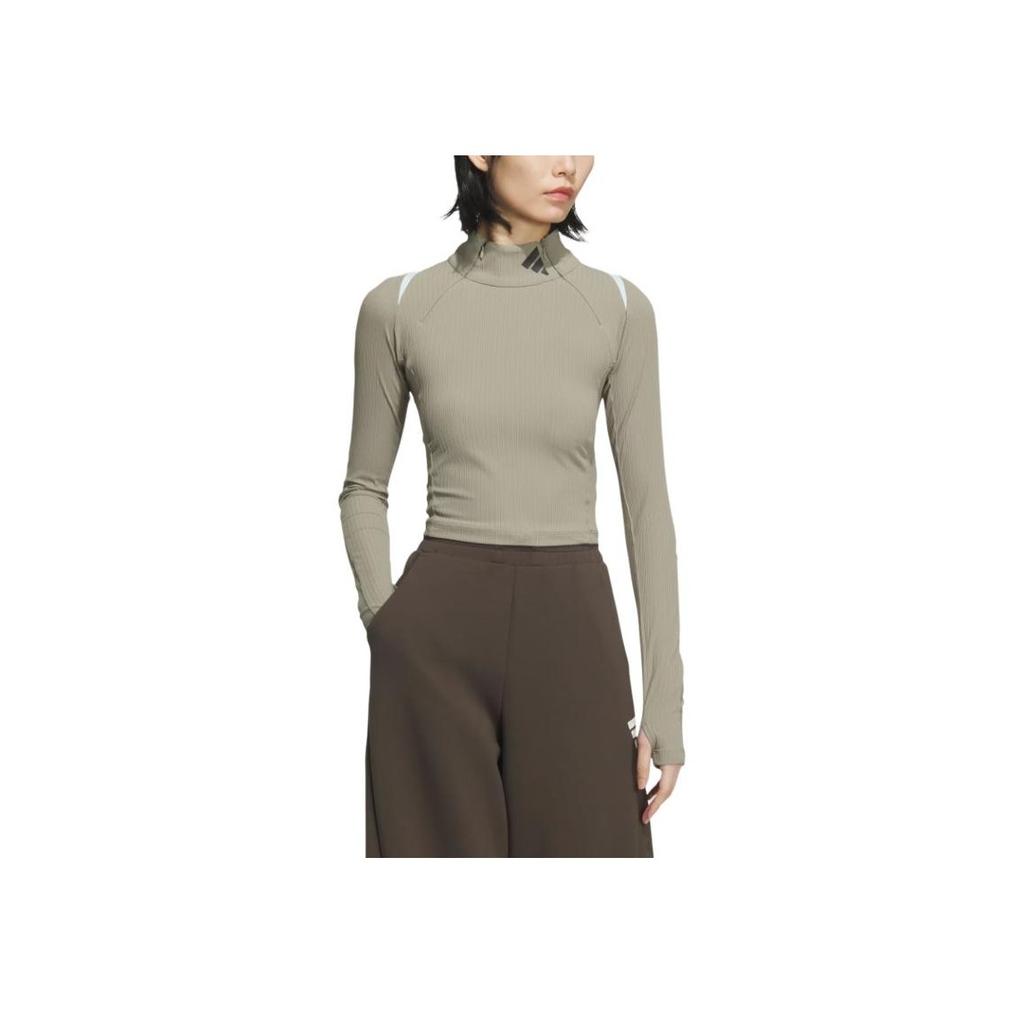 Adidas Future Style Pre Series Long Sleeve Top Sports Casual Pullover Women Tops Earth-Brown JM2451