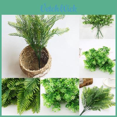 High Realistic Artificial Plants Indoor Outdoor Fake Leaf Foliage Bush For Garden Decor
