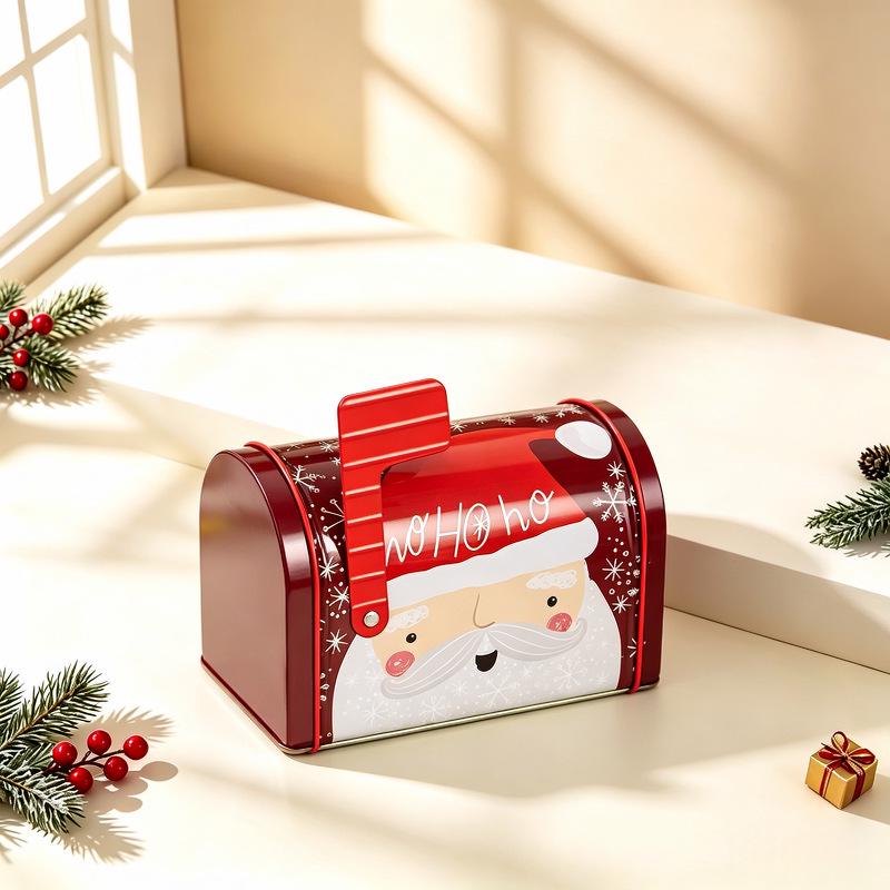 Christmas Mailbox Tin Gift Box - Ornament and Candy Holder