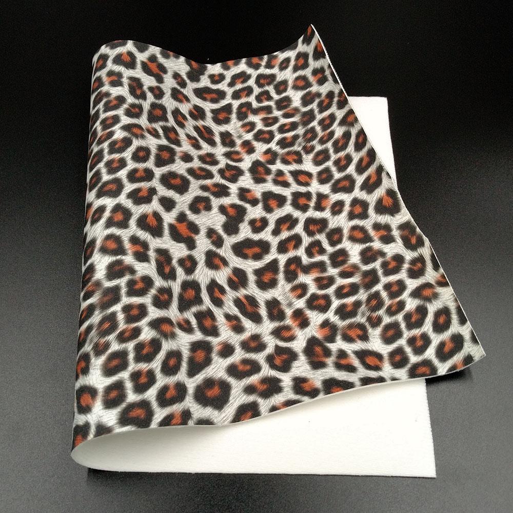 Glitter Shiny Sparkle Leopard Print Fabric PU Leather Waterproof DIY Sewing Bows Craft A4/A5 Sheets