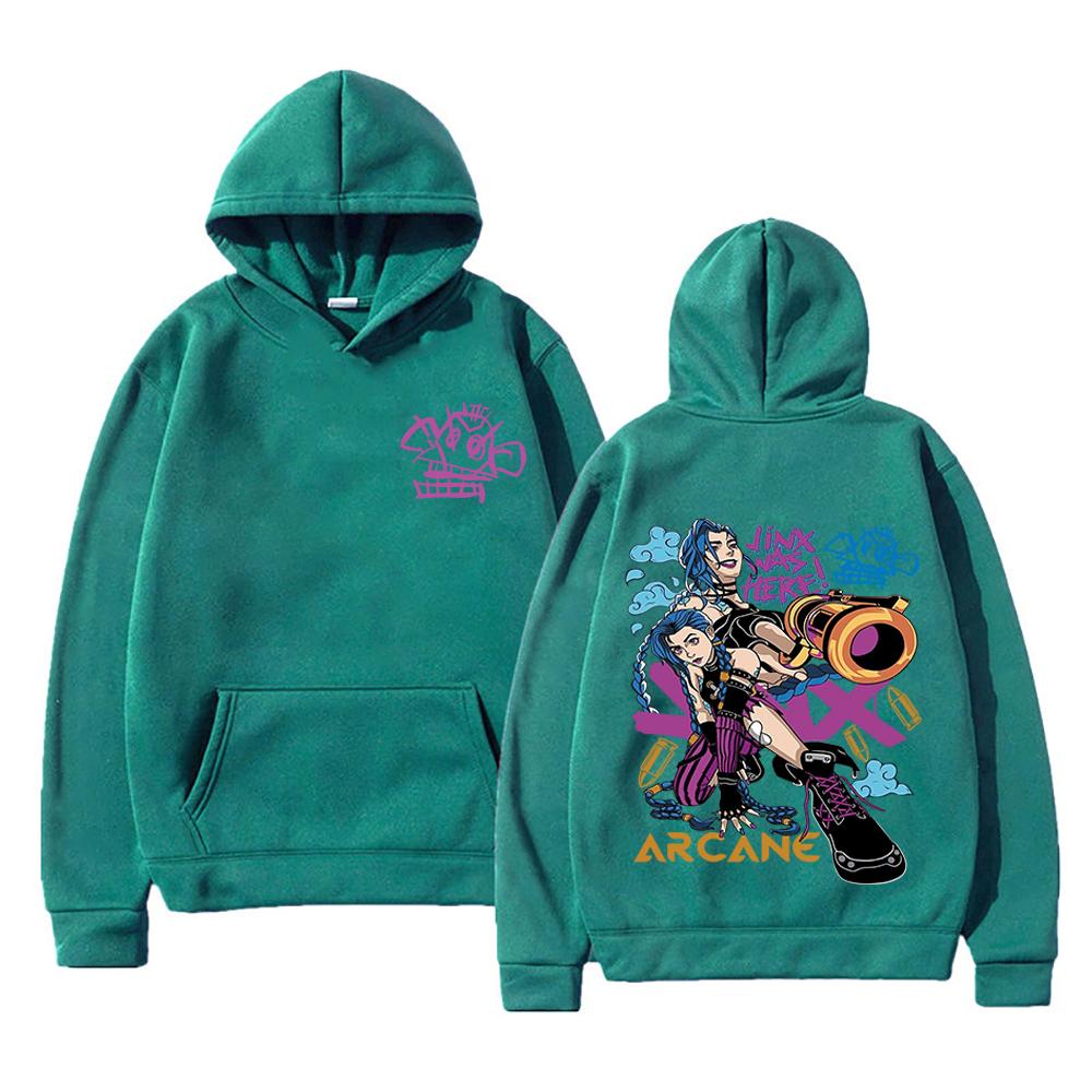 Arcane Jinx Hoodie Fashion Men Harajuku Anime Rabbit Monkey Hoodies Unisex Funny Cute Cartoon Bunny Pullovers Sweatshirts Hoodys