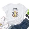 Dogs Make Me Happy Cotton T-Shirt Short Sleeve Round Neck Women 2d Print Tops