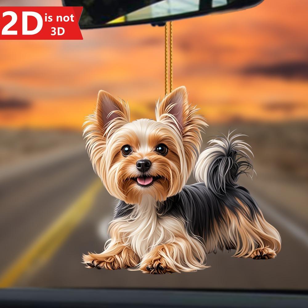 

2D Yorkshire Terrier pendant for car mirrors and keychains. Perfect for parties and Christmas gifts. чистий