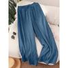 Comfortabele Dames Zomer Business Casual Strandkleding van Groot Formaat, Stijlvolle Pendel Wijde Pijpen Broek, Losse Vakantiekleding, Zomerbroek
