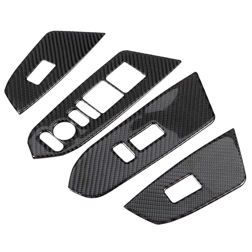 4Pcs Car Interior Window Switch Panel Cover Trim Carbon Fiber Fit for Honda CRV 2016 2019