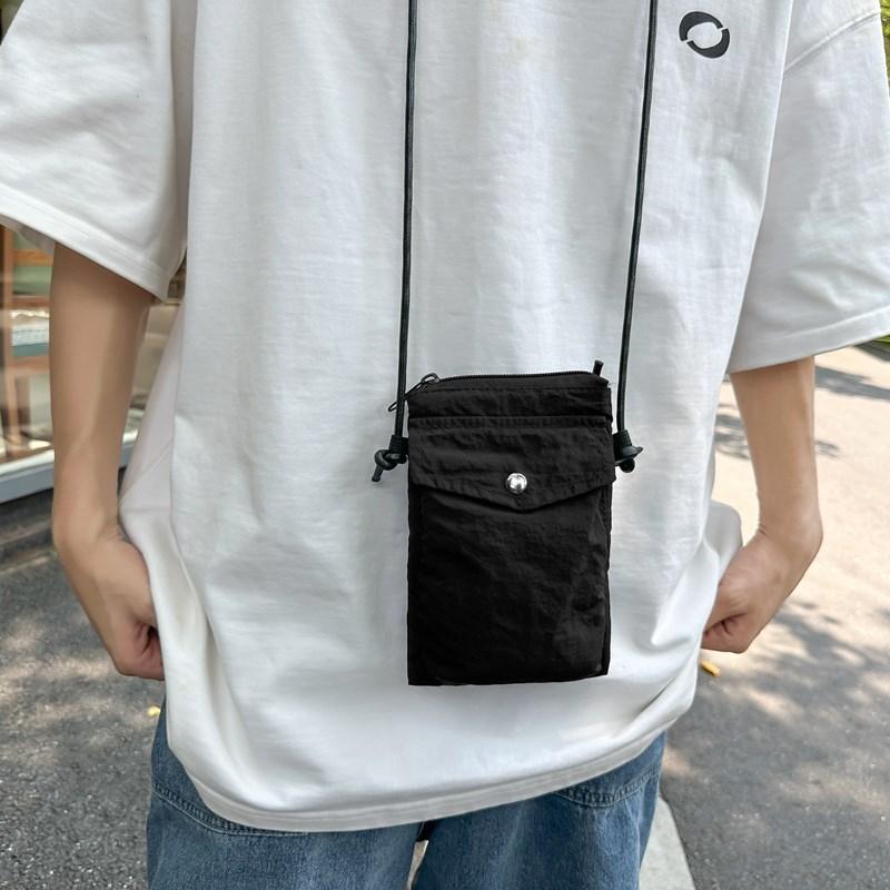 Nylon Mobile Phone Bag Women's Mini Cloth Bag Lightweight Casual Versatile Cycling Satchel Couple Shoulder Fitness Bag
