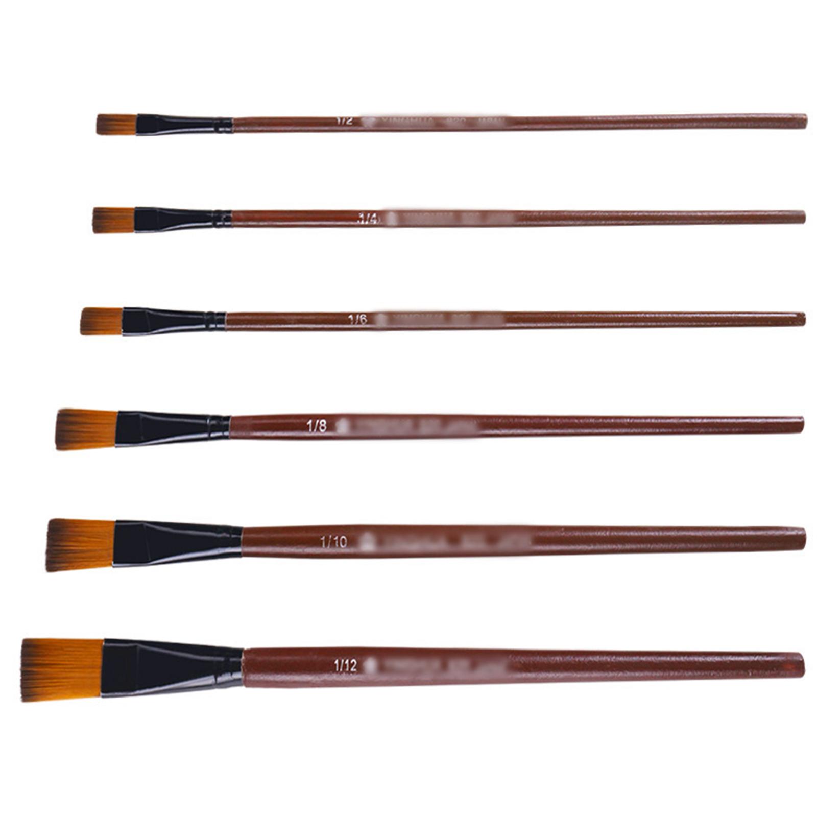 

Набор кистей 6 шт. Плоская акриловая кисть Кисть для рисования Кисти для рисования Нейлоновая кисть Кисти для рисования Принадлежности для рисования