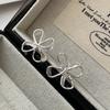 925 Sterling Silver Vintage Earrings For Women Trendy Simple Sparkling Flower Earring Jewelry Prevent Allergy Party Accessories