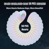 200 Pcs Iridescent Heart-52 FT Garland Party-Decorations Streamers Banner - Disco Kpop Birthday Holiday Girls Dancing Queen Princess Bachelorette