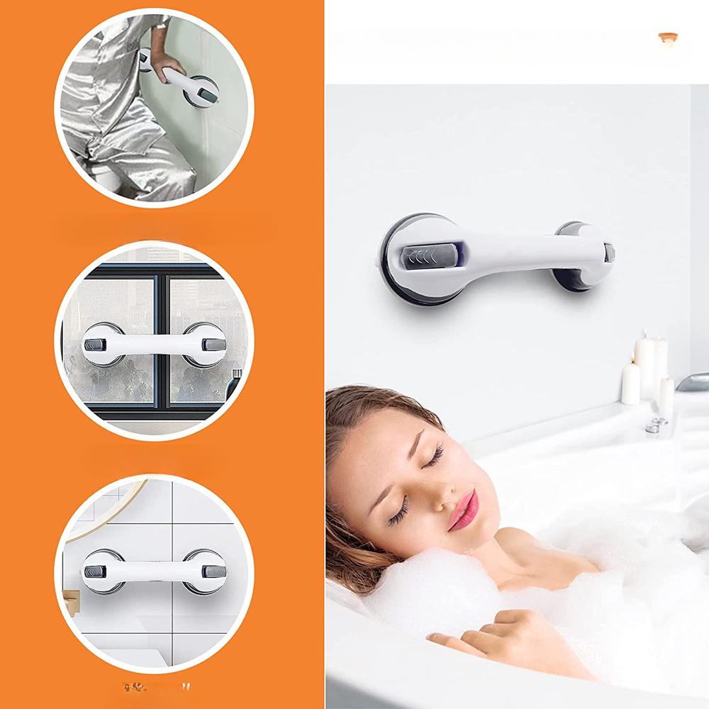 New Shower Handle Grab Bars Ultra Grip Dual Locking Safety Suction Cups Helping Handle Anti Slip Support for Toilet Bathroom